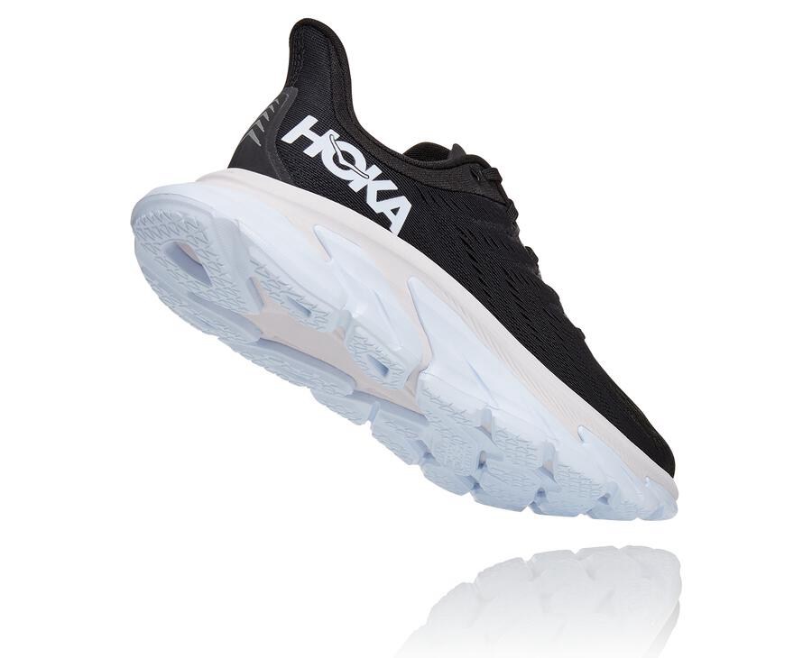 Hoka One One Mens Running Shoes - Clifton Edge - Black/White - SEKV92873
